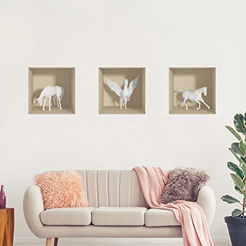 chevaux Selbstklebende Kleine Palmen - Wandaufkleber für Erwachsene Schlafzimmer - 3D Wandaufkleber - Wanddeko Wohnzimmer | 40 x 120 cm von Ambiance Sticker