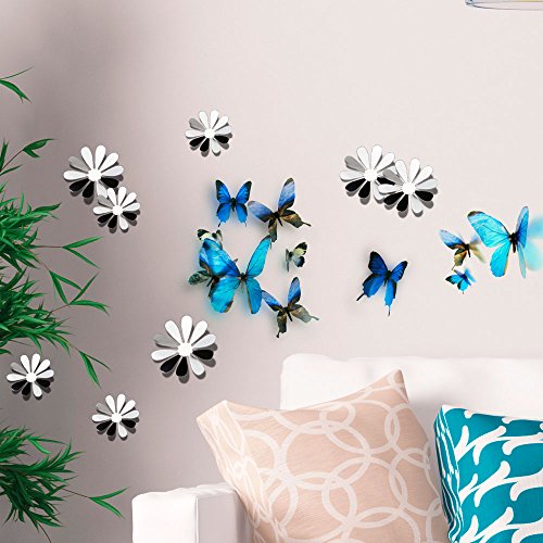 3D-Aufkleber, Schmetterlinge, Blau, 18 Stück 3D-Aufkleber, Schmetterlinge, Blau, 18 Stück von Ambiance Stickers