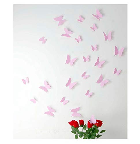 Aufkleber-Set 12 3D Schmetterlinge Rosa von Ambiance Sticker