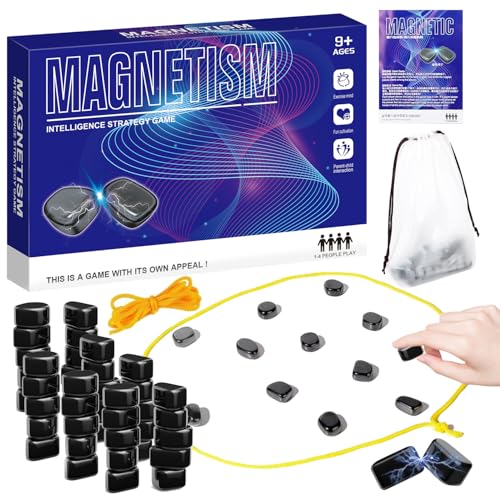 40 Stück Magnet Spiel, Magnetisches Schachspiel, Tisch-Magnetspiel, Magnetisches Schachbrett Kampfschach mit Magneteffekt, Tragbares Schachbrett Magnetisch von Ambolio