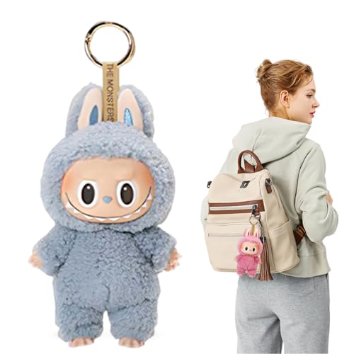 Ambolio Labubu,Labubu Popmart Monster Keychain, Labubu Puppe, Labubu Plüsch Schlüsselanhänger, Labubu Kuscheltier, Labubu Plüsch Anhänger, Labubu Plush Doll, Geschenke für Jungen und Mädchen（Blau） von Ambolio