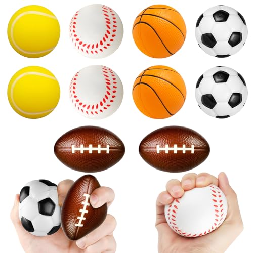 Stressball,10 Stück Mini Fußball,Mini Sportbälle Schaumstoffbälle Weiche Fußball, Stressball Erwachsene und Kinder Spielzeug Abbau von Stress und Ängsten,Mini Sportball aus Schaumstoff. von Ambolio