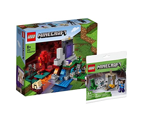 Lego Minecraft Set: Das zerstörte Portal (21172) + Die Tropfsteinhöhle (30647), Bauspielzeug für Kinder von AMEET Verlag