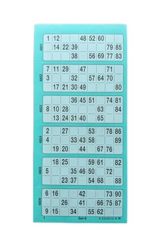 Ameisenkeks® Bingoticket-Block 600 Tickets System 15 aus 90 Nr.9 TÜRKIS von Ameisenkeks