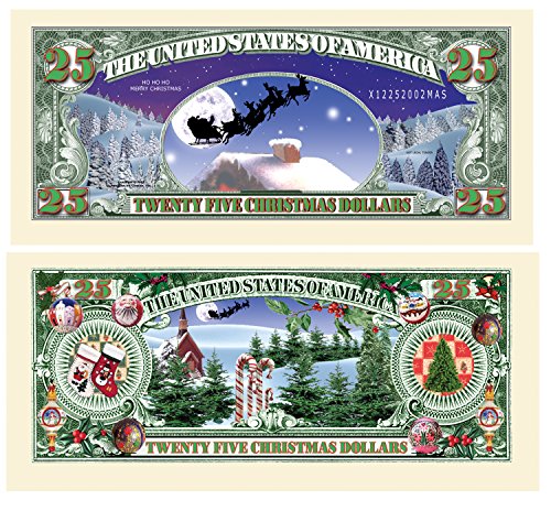 American Art Classics 10 Stück – weiße Weihnachts-Dollarscheine – Sammlerstück, Nikolaus-Dollarscheine – tolles Geschenk von American Art Classics