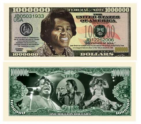 American Art Classics James Brown Million Dollar Bills – 5 Stück – Bestes Geschenk für Fans von The Godfather of Soul von American Art Classics