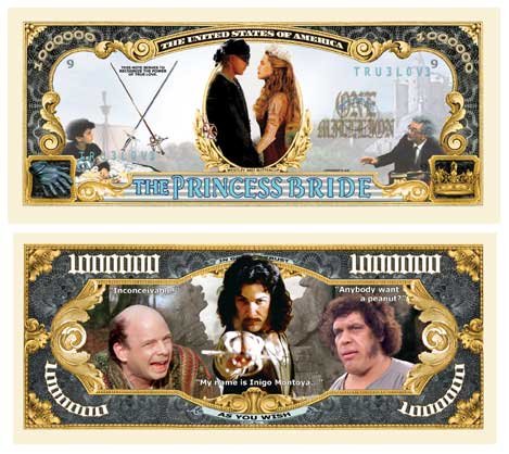 American Art Classics Princess Bride Million Dollar Bills - 5 Stück von American Art Classics