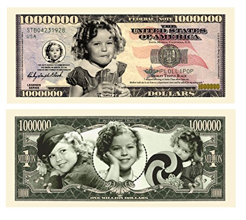 American Art Classics Shirley Temple Million Dollar Bill – 5 Stück – Bestes Geschenk oder Andenken für Shirley Temple Fans von American Art Classics