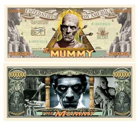 American Art Classics The Mummy Million Dollar Schein, 5 Stück von American Art Classics