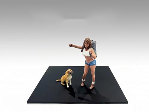 AMERICAN DIORAMA 1/18 18705 Figuren Diorama Figure Series - 707 Hitch & Dog Figure Set Diecast Modellcar von American Diorama