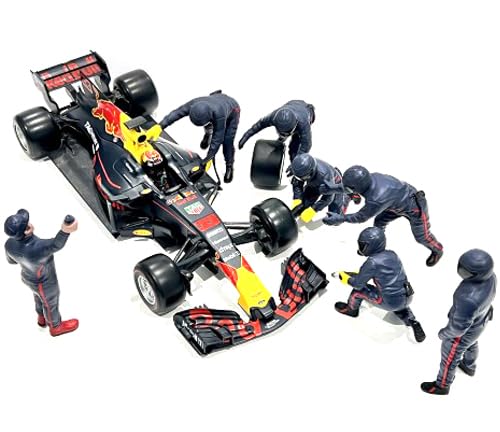 American Diorama Formel 1 F1 Pit Crew 7 Figuren-Set Team Blue Release III für Modelle im Maßstab 1:43 38390 von American Diorama