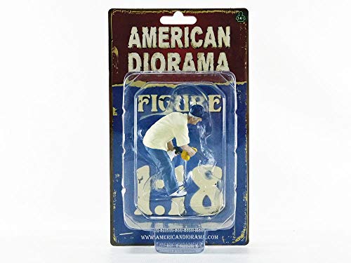 American Diorama Miniaturauto aus der Kollektion, 38214, blau/weiß von American Diorama