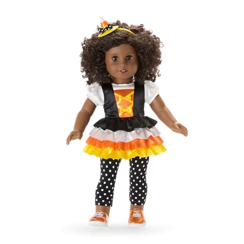 American Girl Trick-or-Treat Candy Halloween Costume for 18 inch Doll Clothes with Polka-dot Leggings, 4 pcs, Ages 6+ von American Girl