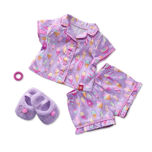 American Girl Truly Me 45,7 cm Puppenkleidung Sweet Dreams PJs Outfit mit Satin PJ Top und Shorts, ab 6 Jahren (Puppen separat erhältlich) von American Girl