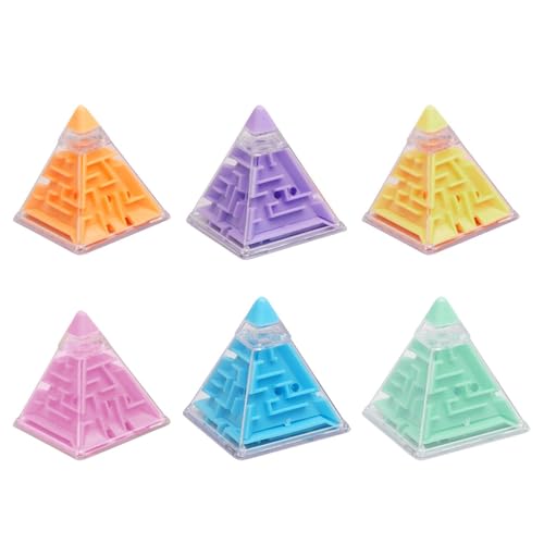 Amesor 3D-Schwerkraftpyramiden-Labyrinthe,Memory Sequential Pyramid Brain Teasers Game | Pädagogische Pyramidenpuzzles für Kinder – Strumpffüller, Goodie-Bag-Füller von Amesor