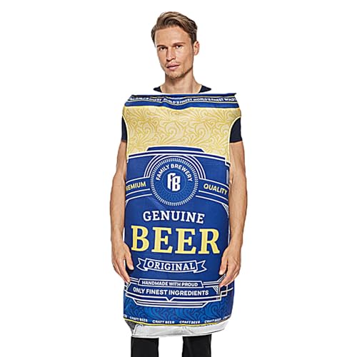 Amesor Bierdosen-Kostüm,Bierdosen-Kostüm für Erwachsene - Bier-Outfits Maskerade-Outfits | Bierflaschenkostüm für Erwachsene, Bierfest-Outfit für Karneval, Halloween, Themenwochen von Amesor