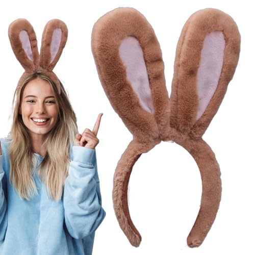 Amesor Flauschige Hasenohren,Hasenohren Stirnband - Hase Cosplay Stirnbänder - Niedliche Cosplay-Hasenohren-Haarbänder, Plüschtier-Kopfstück für Frauen, Mädchen, von Amesor