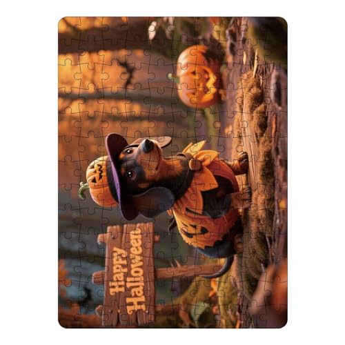 Amesor Halloween Puzzle - 130 Teile Puzzle Mit Kürbis Und Tieren Motiv - Lernspiel Für Kinder Erwachsene Spiel Familienabend Amesor Halloween Puzzle - 130 Teile Puzzle Mit Kürbis Und Tieren Motiv - Lernspiel Für Kinder Erwachsene Spiel Familienabend von Amesor