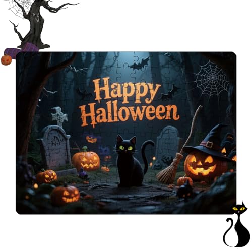Amesor Halloween Puzzles Für Erwachsene | 130 Teile Puzzle Mit Kürbis Und Tieren Motiv | Lernspiel Für Kinder Erwachsene Spiel Familienabend Amesor Halloween Puzzles Für Erwachsene | 130 Teile Puzzle Mit Kürbis Und Tieren Motiv | Lernspiel Für Kinder Erwachsene Spiel Familienabend von Amesor