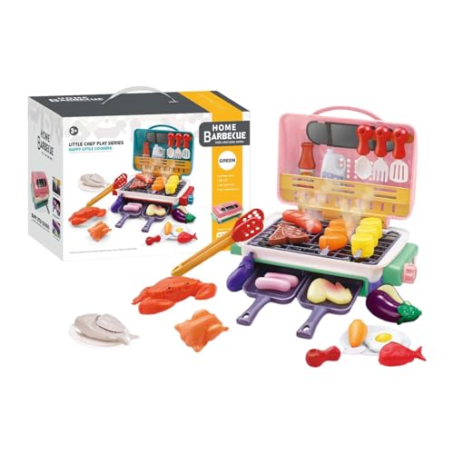 Amesor Kochspielzeug für Kinder, Simulations-Kochspielzeug - Pretend Kitchen Spielspielzeug-Set - Küche Rollenspiel Zubehör Spielzeug, Sound Light Grill Spielzeug, wiederverwendbares BBQ Simulation von Amesor