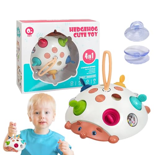 Amesor Pop Fidget Toys,Feinmotorisches Igelspielzeug,Lernspielzeug für Kinder, Igel, Feinmotorik, sensorisch | Vorschul-Lernspielzeug, integrierter Rasselball, leuchtende Farbe, Silikonschaum, Glatte von Amesor