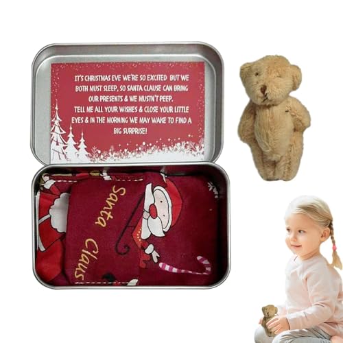 Amesor -Stoffbär in Einer Dose, Tiny Bear Plüschtier mit Karten und Quilts, Bär in Box Stofftier, Bärpuppen für Babyparty von Amesor