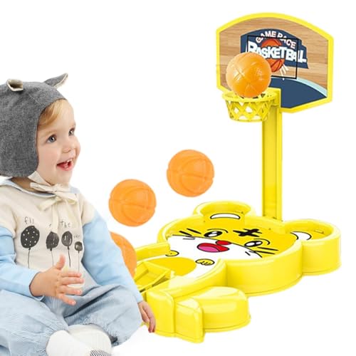 Amesor Tisch-Basketballspielzeug, Tisch-Basketballspiel für Kinder,Cartoon-Katapult-Basketball in Korb - Katapult-Basketballspiel, Desktop-Tisch-Basketballspielset, Basketball-Katapult in den Reifen von Amesor