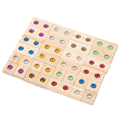 Holzbausteine Set, Stapelspielzeug Regenbogen, Holzbaustein-Set Bausteine-Spielzeug-Regenbogen-Set Für Kinder, Regenbogenturm-Stapelspiel Aus Acryl, Pädagogisches Sensorisches Lernspielzeug von Amesor