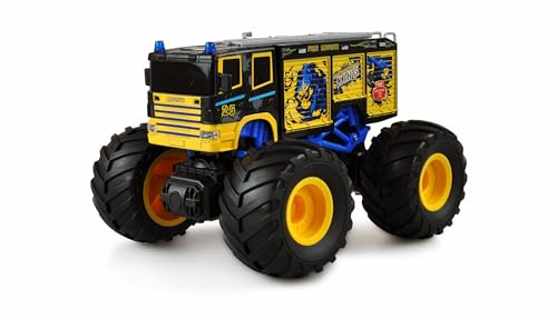 Amewi 22482 Monster Feuerwehr Truck 1:18, ferngesteuert, RC Modellauto Elektro Monstertruck Heckantrieb (2WD), RTR 2,4 GHz, Blau von Amewi