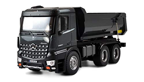 Amewi 22504 Mercedes-Benz LKW Kipper PRO Metall V2 Lizenzfahrzeug ferngesteuert RTR 2,4GHz Zusatz-Akku grau von Amewi