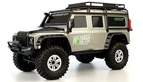 Amewi 22528 RC Dirt Climbing Pioneer SUV Crawler 4WD 1:10 RTR inkl. Fernsteuerung, Akku und Ladegerät, Silber von Amewi