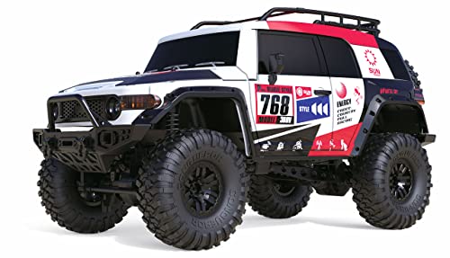 Amewi 22592 Dirt Climbing SUV Race Crawler 4WD 1:10 RTR weiß/rot, inkl. Fernsteuerung, Akku, Ladekabel von Amewi