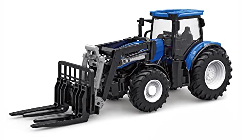 Amewi 22596 RC Traktor mit Palettengabel, Licht & Sound, 1:24 RTR inkl. Fernsteuerung, Akku, Ladekabel, Blau von Amewi