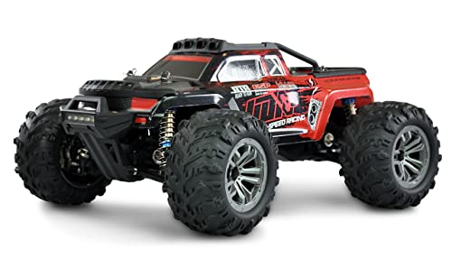 Amewi 22608 Daphoenodon Monstertruck 4WD 1:12 mit Gyro RTR, rot, inkl. Fernsteuerung, Akku, Ladekabel von Amewi