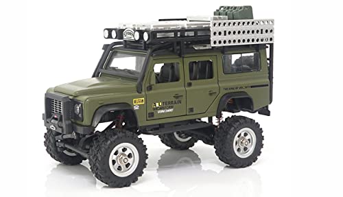 Amewi D90X28 Metall Scale Brushed 1:28 RC Modellauto Elektro Crawler Allradantrieb (4WD) RTR 2,4GHz, grün von Amewi