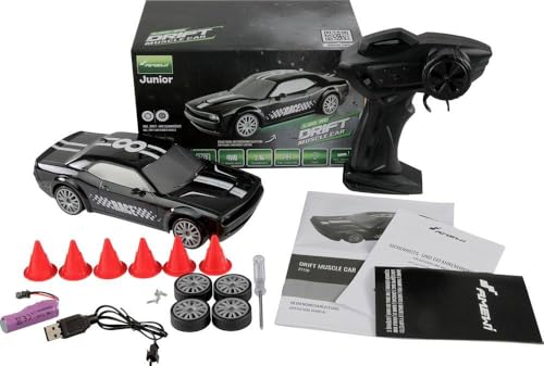 Amewi Drift Muscle Car 4WD 1:20 RTR schwarz RC ferngesteuert Auto mit Unterbodenbeleuchtung von Amewi