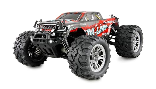 M-Land Monstertruck, RC ferngesteuert, 48km/h 4WD 1:16 RTR rot inkl. Fernsteuerung, Akku, Ladekabel von Amewi