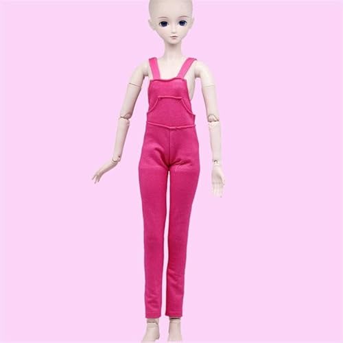 Amlhy Puppenkleidung, Hosenträger Hosen Overalls Kleid Outfit Kleidung Set für 60 cm 1/3 BJD Puppenanzug Geschenk - Rose Red von Amlhy