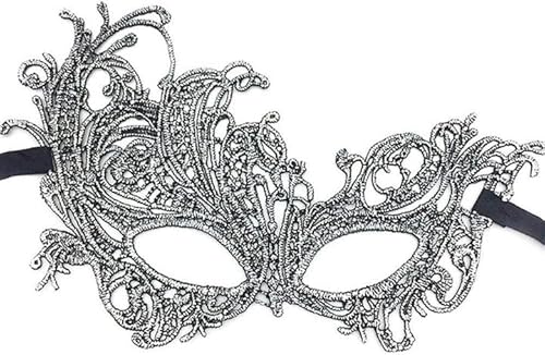 Amlhy Spitzen-Maske, venezianische geheimnisvolle Augenmaske für Damen, Weihnachten, Halloween, Party, Maskerade, Ball, Kostüm, 1 Stück von Amlhy