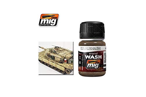 AMMO A.MIG-1007 Emaille-Waschmittel (35 ml) Us Modern Vehicles Wash, Mehrfarbig von Mig Jimenez