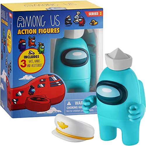 Among Us Sammel-Actionfigur Serie 2 mit Zubehör (Cyan) von Among Us