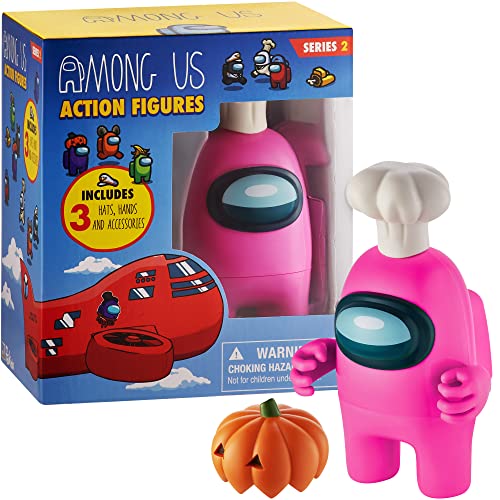 Among Us Sammel-Actionfigur Serie 2 mit Zubehör (Rosa) von Among Us