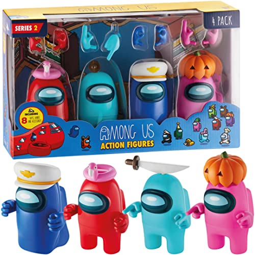 Among Us Serie 2 Actionfiguren, 4er-Pack, Figuren und Zubehör, 11 cm von Among Us