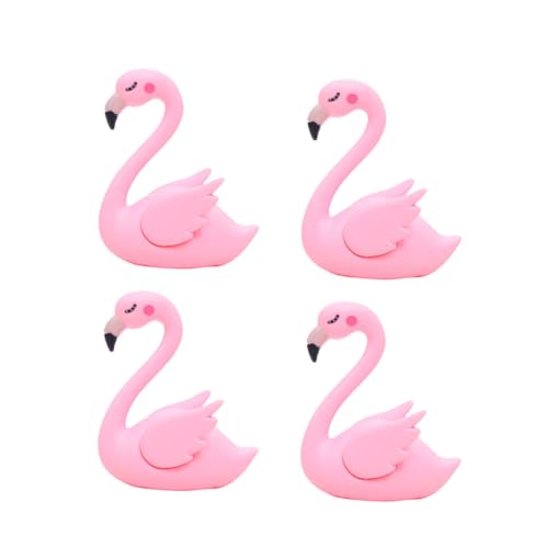 Amosfun 1 Satz Auto-flamingo-dekor Tortendeko Einschulung Buchregal Dekoration Cake Decoration Pezzettino Mini-tierfiguren Kuchendekoration Flamingo-ornament Kuchen Flamingo Dekor 4 Stück von Amosfun