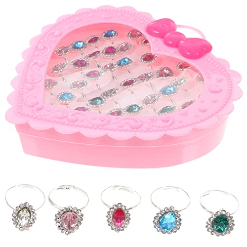 Amosfun 1 Satz Edelsteinring Plüsch Bausatz Mädchen Party Kostüme Schmuck Reize Verstellbare Ringe Glitzerringe Bunte Kinderringe Fingerringe Vorgeben Legierung von Amosfun