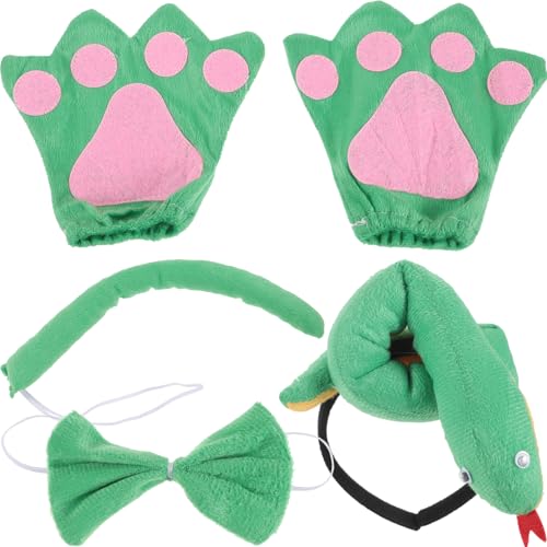 Amosfun 1 Satz Haarschmuck für mit Tier-Stirnband Schlangen-Stirnband für grüne Schlangenhandschuhe halloweenkostüme für halloweenkostüme+für+ Kostüme anziehen von Amosfun