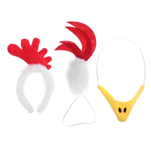 Amosfun 1 Satz Stirnband Kostümzubehör Hahn-cosplay-zubehör Hühnernase Kostüm Dress up Chick Haarreifen Stirnbänder Für Nutztiere Hühner Kopfband Hähnchen Verkleiden Sich Accessoires Stoff von Amosfun