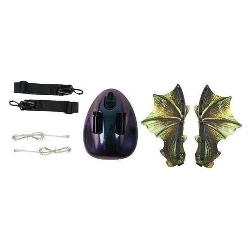 Amosfun 1 Satz Verwerflich Dinosaurier-feenflügel Drachenflügel Geführte Feenflügel Drachenschwanz Flügel Cosplay Kostüm Flügel Dekorativer Halloween-flügel Flügel Kostüm Abs Green von Amosfun