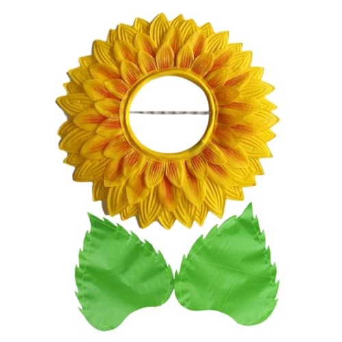 Amosfun 1 Set Sonnenkopfschmuck Tanzkostüm Kopfbedeckung Kopfbedeckung Kleidung Kopfbedeckung Bekleidung Tiara Das Outfit Sonnenblumenkostüm Hut Lustiges Kostüm Für Kinder Seidentuch von Amosfun