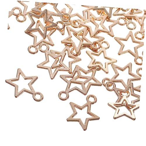 Amosfun 100st Pentagramm Kleiner Anhänger Goldene Charm-armbänder Dekorativer Kettenanhänger Stern-Armband-anhänger Ohrringanhänger Selber Machen Stern-Charm-anhänger Goldrand Legierung von Amosfun